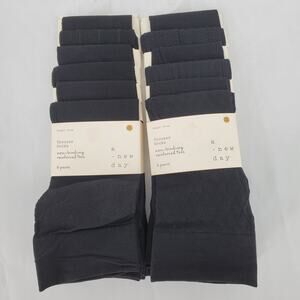 A New Day Womens 12 Pair Trouser Socks Non Binding Reinforced Toe Black One Size